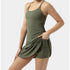 Tennis Dress Women Slip Dresses Sport Halter Skirt  Shorts - ROUTINE FASHION